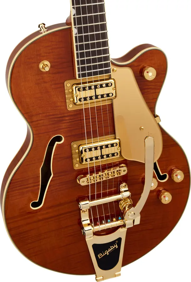 Gretsch Electromatic LTD Broadkaster Jr. Flame Okoume, RW, Roundup Orange 