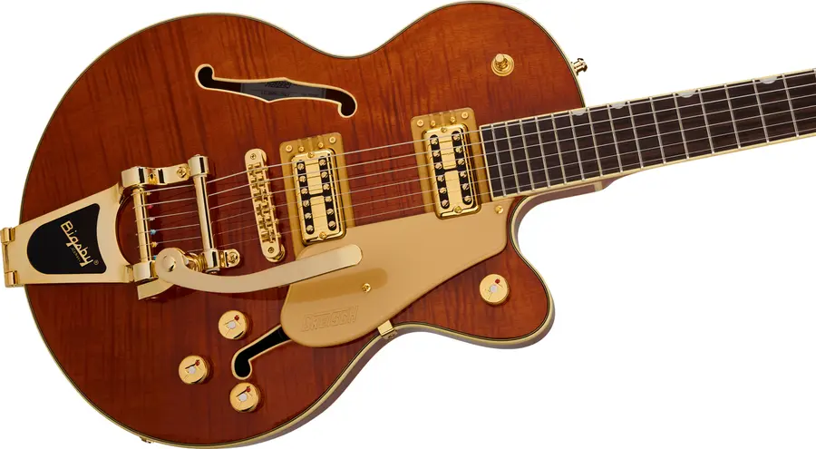 Gretsch Electromatic LTD Broadkaster Jr. Flame Okoume, RW, Roundup Orange 
