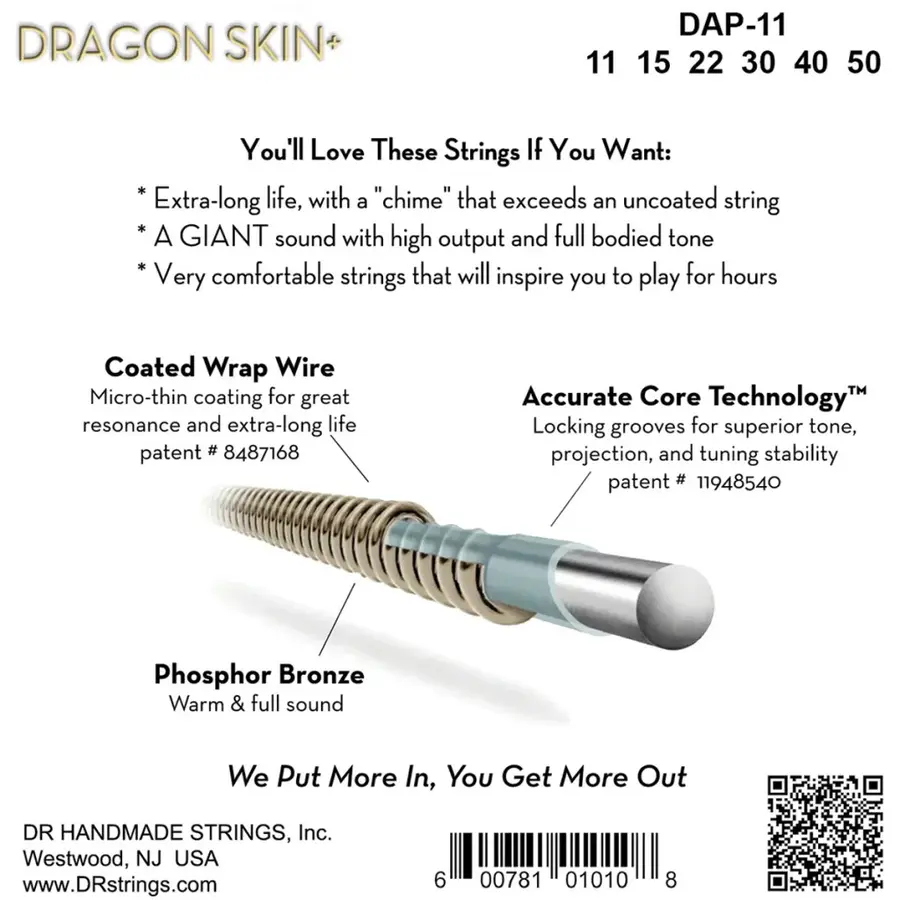 DR Strings DAP-11 Dragon skin+ (011-050) 