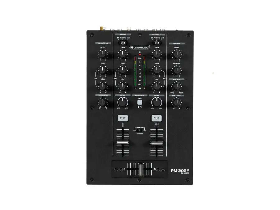 Omnitronic PM-202F 2-kanals DJ Mixer Med Filter og Bluetooth 