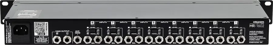 Algam Audio MR-1602 Rackmonterbar mikser 8 stereokanaler 