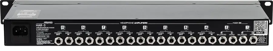 Algam Audio HAR-8 8-kanals hodetelefonforsterker 