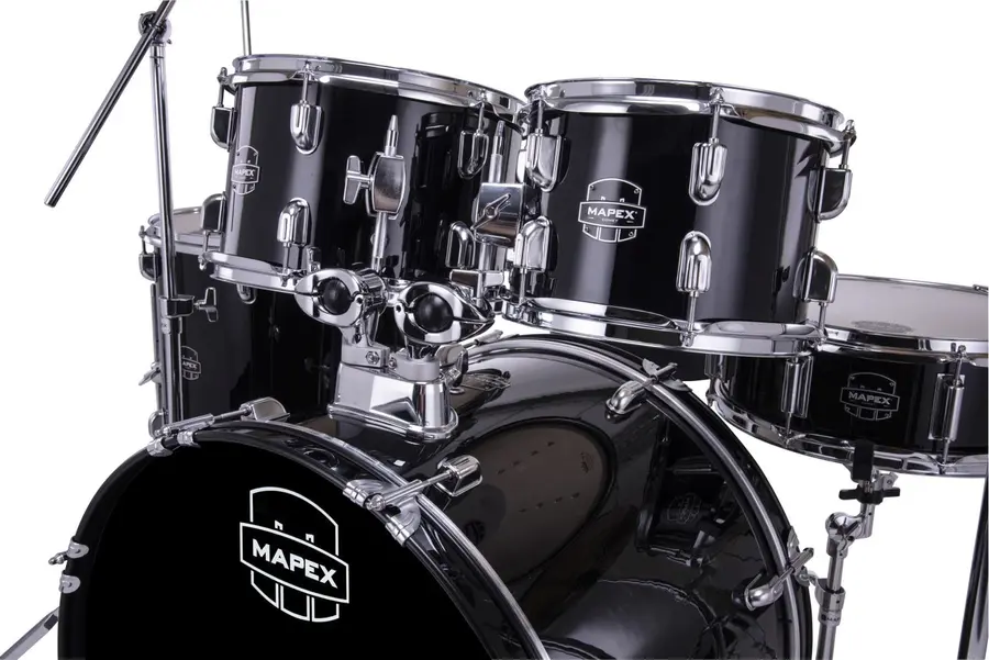 Mapex Comet CM5044FTCDK Drum Set - Black 5-delt sett med stativ, cymbaler og stol 