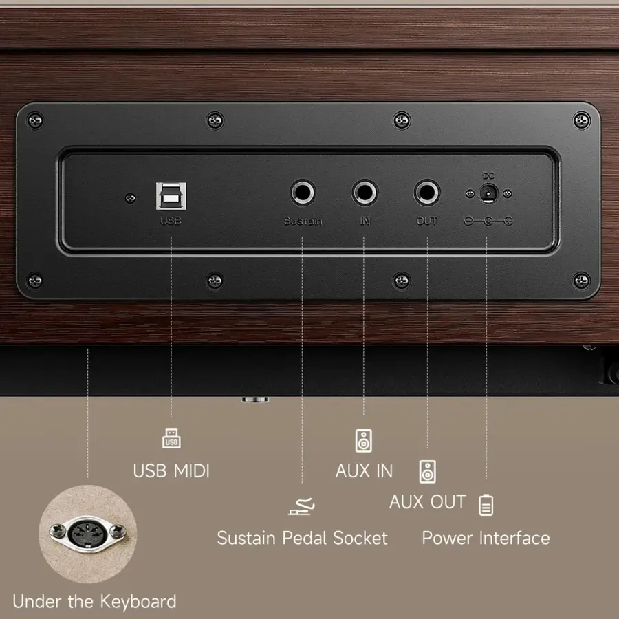 Donner Oura R300 El-piano Walnut 