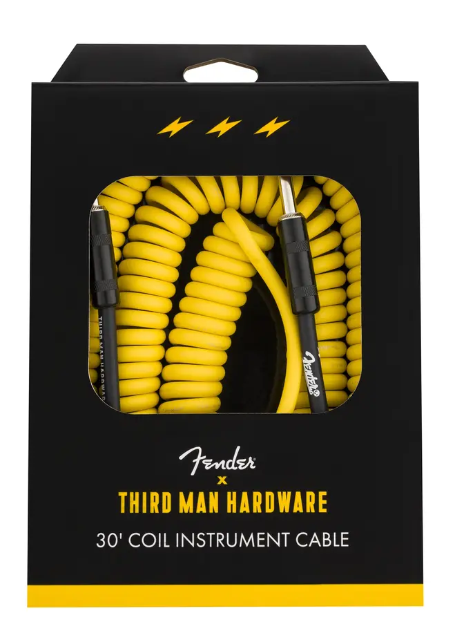 Fender 30' Coil Cable, Fender X Third Man Hardware, Yellow 