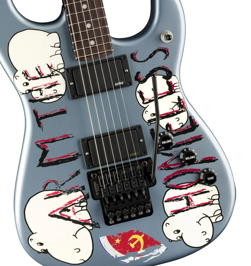 Fender Tom Morello Stratocaster Arm The Homeless, Blue Ice Metallic, RW 