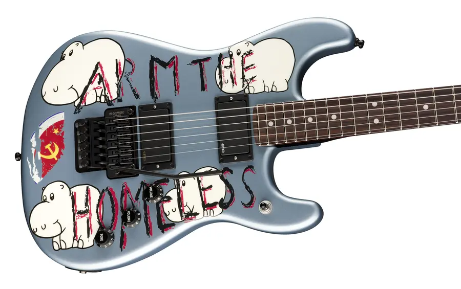 Fender Tom Morello Stratocaster Arm The Homeless, Blue Ice Metallic, RW 