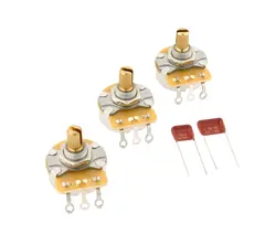 Fender Stratocaster Split Shaft Potentiometer and Capacitor Kit, 3-Pack