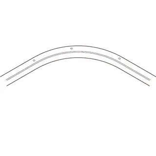 TOSO Supertrac Bue 300 mm, radius 90° Sort, 0,5m x 0,5m
