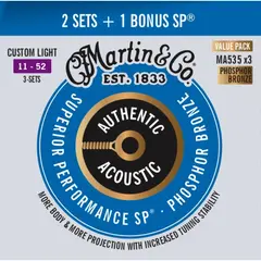 Martin Guitar MA535PK SP Phosphor Bronze (011-052) 3-pack
