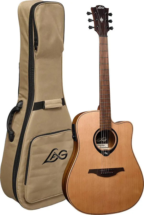 LAG HV10DCE HyVibe 10 Dreadnought Cutaway Satin 