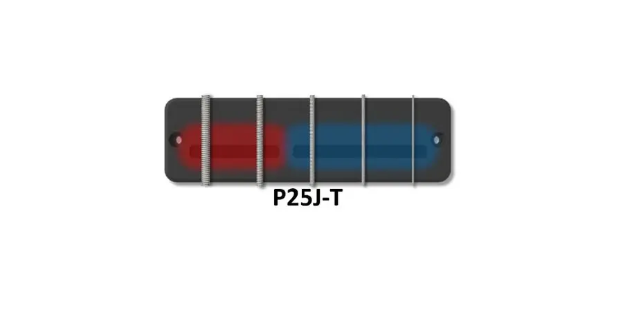 Bartolini 5-String P2 Shape J Soapbar (P25J-T), Bridge, Black 