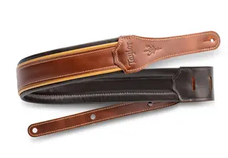 Taylor Century Strap, Med Brown Leather 2.5" Med Brown/Butterscotch/Black