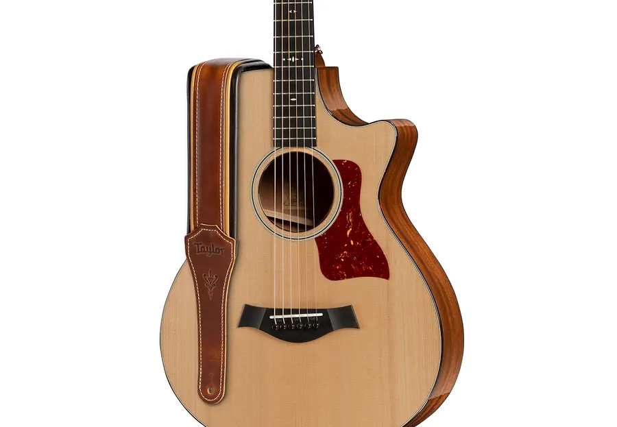 Taylor Century Strap, Med Brown Leather 2.5" Med Brown/Butterscotch/Black 