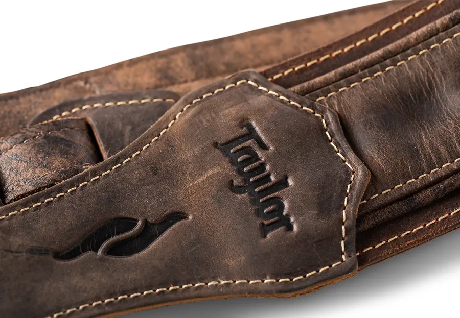 Taylor Element Strap Dark Brown Distress Leather, 3" 