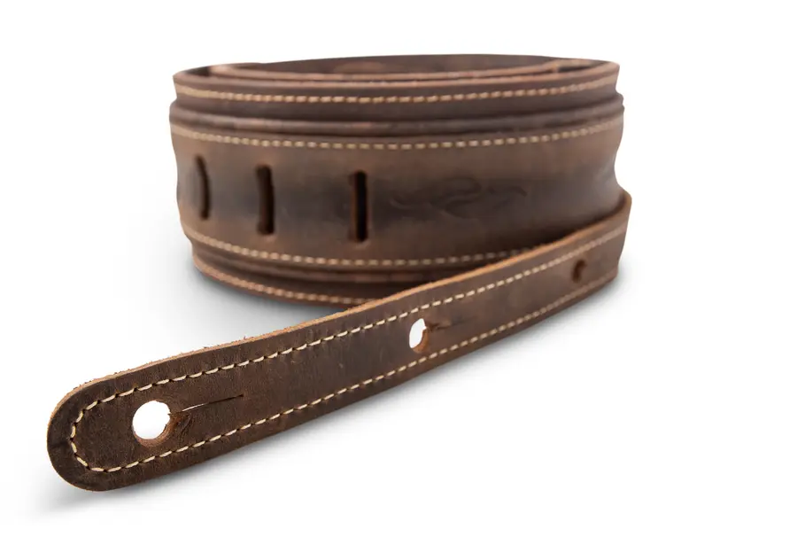 Taylor Element Strap Dark Brown Distress Leather, 3" 