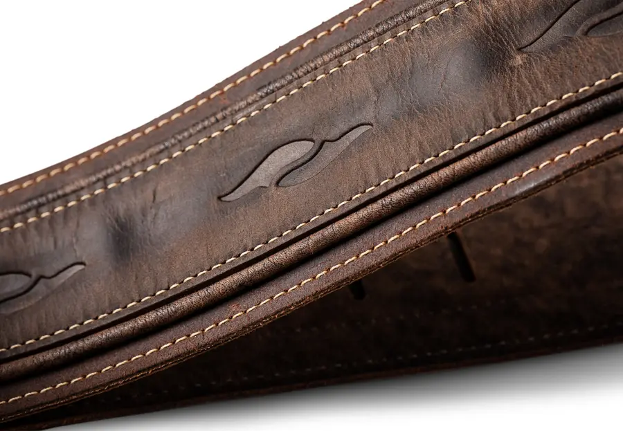 Taylor Element Strap Dark Brown Distress Leather, 3" 
