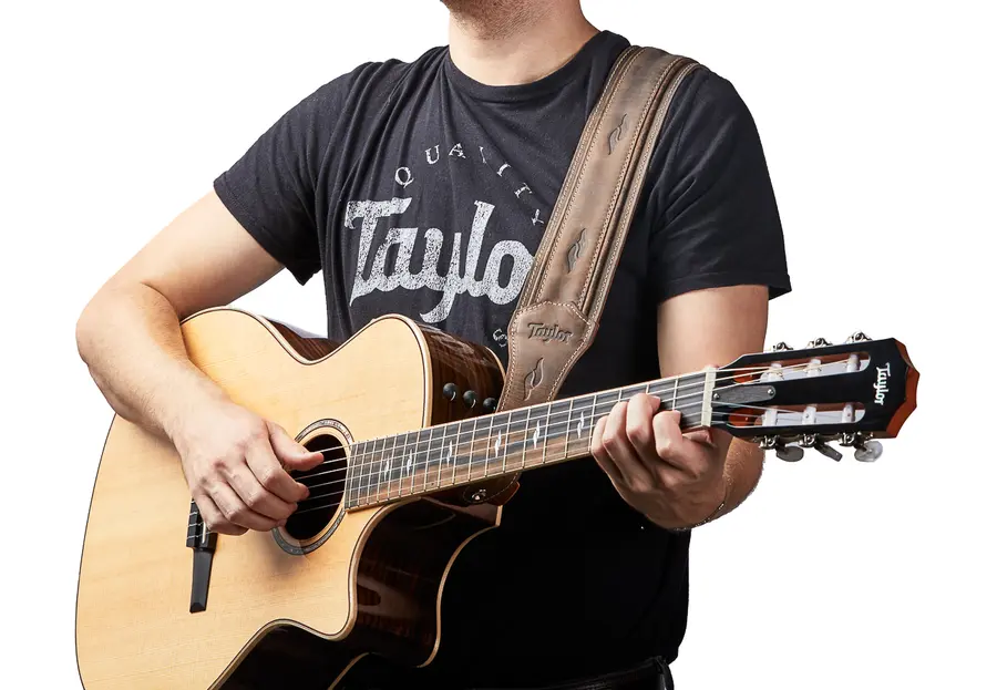Taylor Element Strap Dark Brown Distress Leather, 3" 
