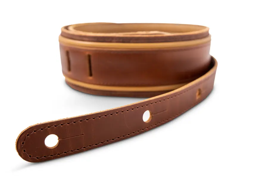 Taylor Spring Vine Strap Brown Leather, 2.5", Butterscotch Trim 