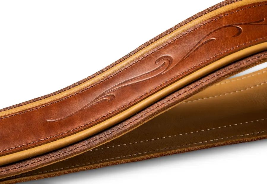 Taylor Spring Vine Strap Brown Leather, 2.5", Butterscotch Trim 