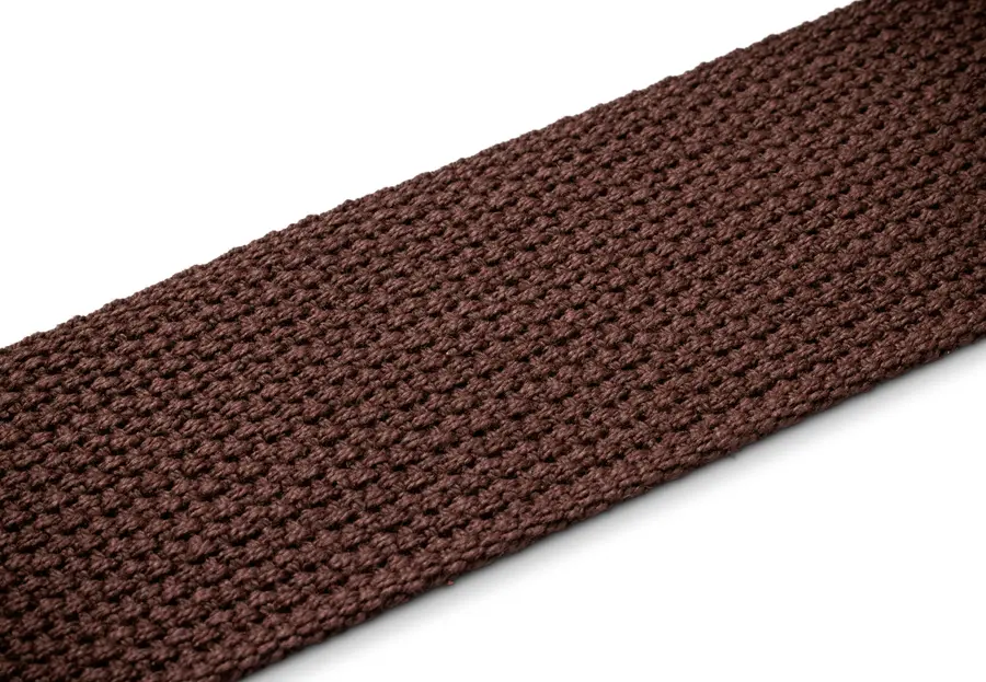 Taylor GS Mini Strap, Chocolate Brown Cotton, 2", Amber Buckle 