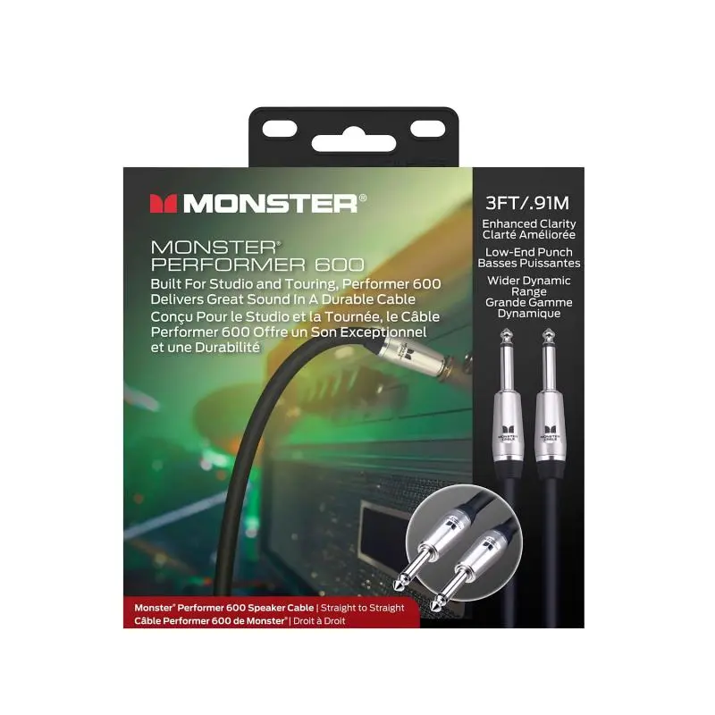 Monster Performer 600, Speaker 3 ft. straight 1/4" plugs (600581) 