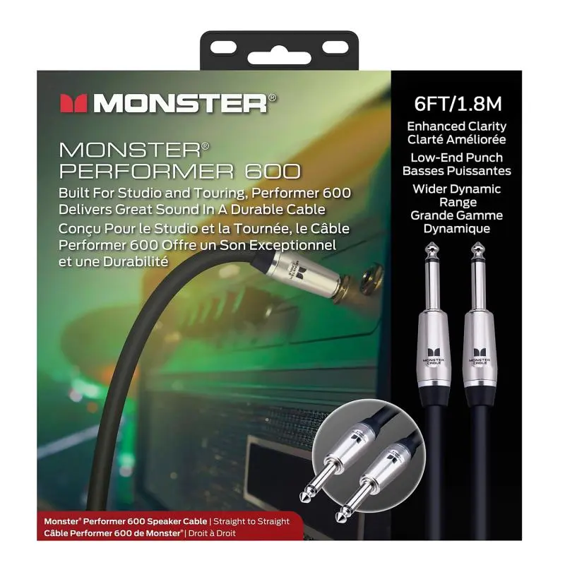 Monster Performer 600, Speaker 6 ft. straight 1/4" plugs (600582) 