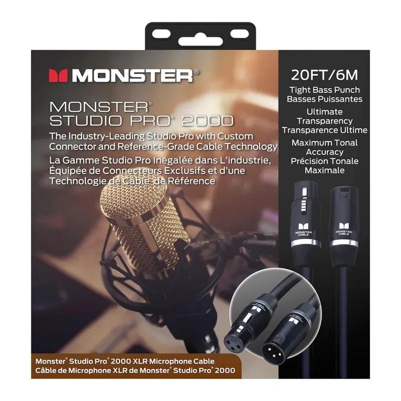 Monster Studio Pro 2000, Mic 20 ft. XLR (60002) 