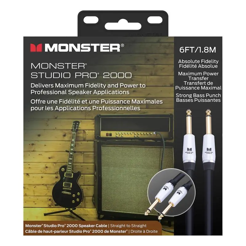 Monster Studio Pro 2000, Speaker 6 ft straight 1/4" plugs (600577) 