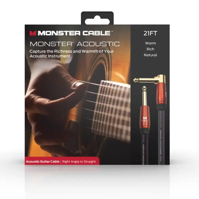 Monster Acoustic 21 ft. angled-straight 1/4" plugs (600559) 