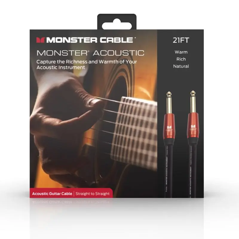Monster Acoustic 21 ft. straight 1/4" plugs (600558) 