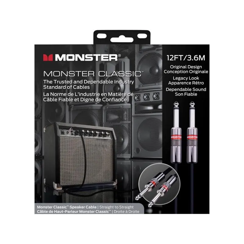 Monster Classic 12 ft. straight 1/4" plugs (600494) 