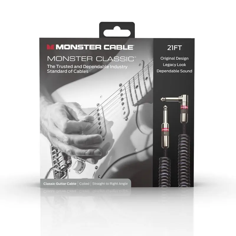 Monster Classic 21 ft coiled cable black (600499) 