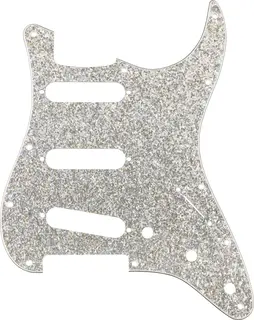 Fender Hybrid Glass/Glitter Stratocaster S/S/S Pickguard, Silver Sparkle