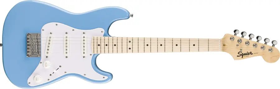 Squier Mini Stratocaster MN, White Pickguard, California Blue 