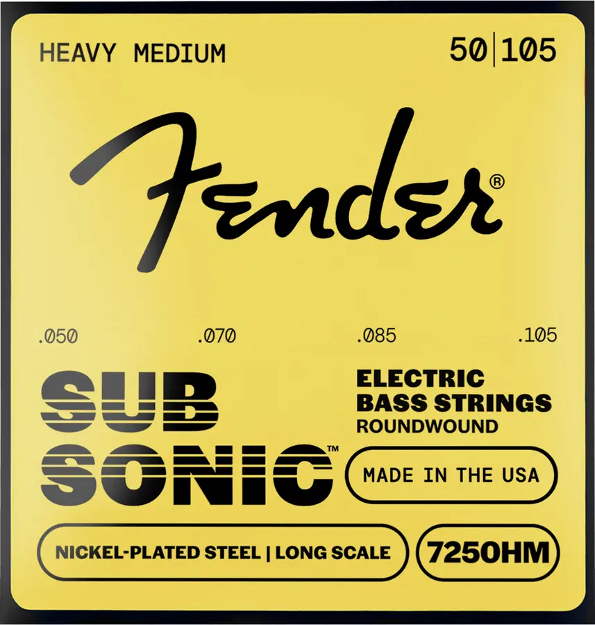 Fender 7250 Bass Strings 7250HM (050-105) Nickel Plated Steel Long Scale 