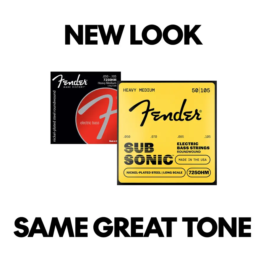 Fender 7250 Bass Strings 7250HM (050-105) Nickel Plated Steel Long Scale 