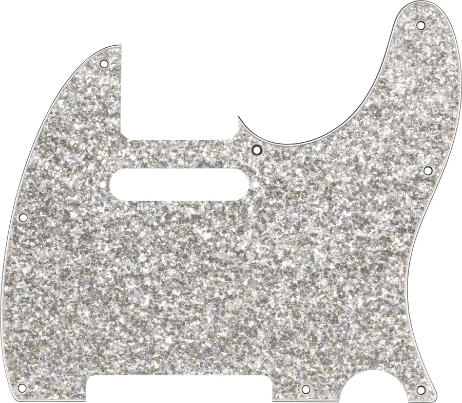 Fender Hybrid Glass/Glitter Telecaster S/S Pickguard, Silver Sparkle 