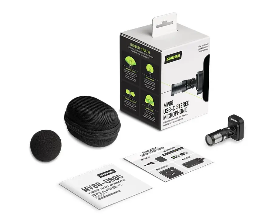 Shure MV88 USB-C Kondensatormikrofon til iOS og Android 