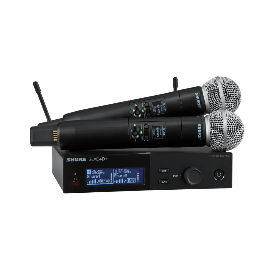 Shure SLXD24D+ Handheld System 2 x SM58 G65 (470-606MHz) 