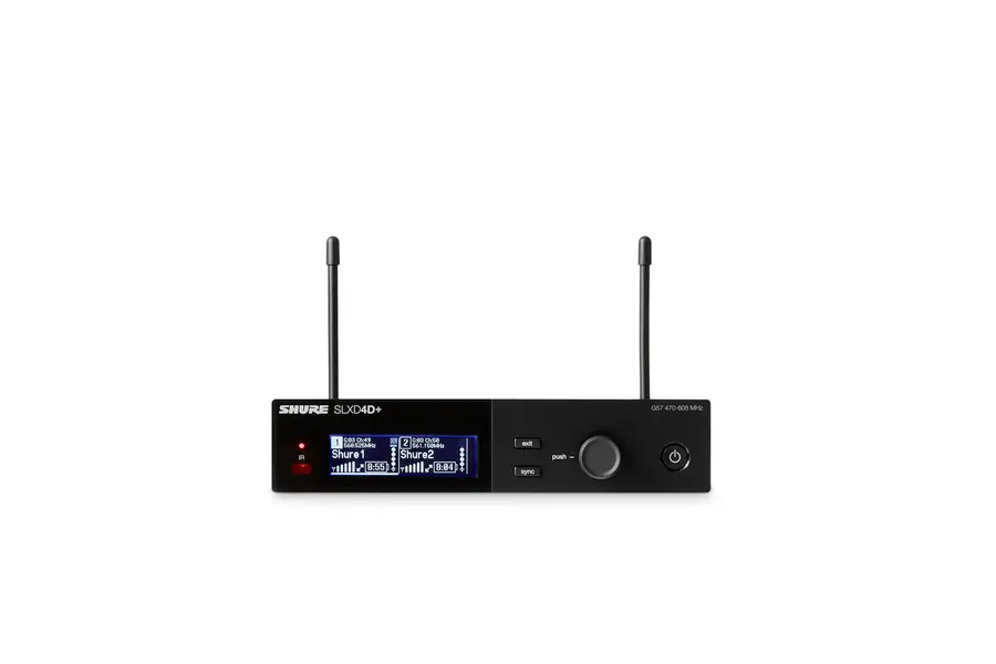 Shure SLXD4D+ Wireless Receiver, Dual G65 (470-606MHz) 