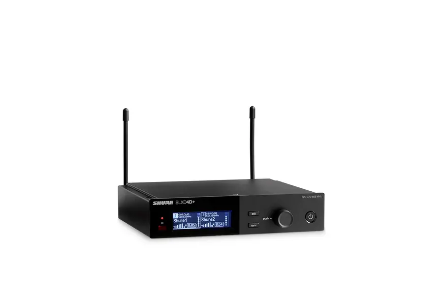 Shure SLXD4D+ Wireless Receiver, Dual G65 (470-606MHz) 