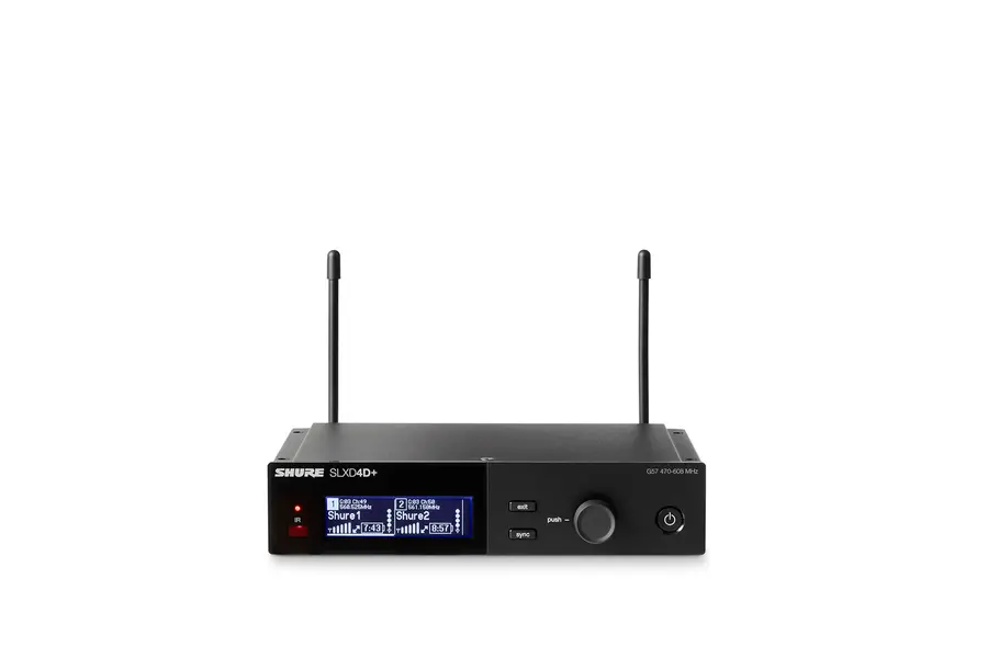 Shure SLXD4D+ Wireless Receiver, Dual G65 (470-606MHz) 