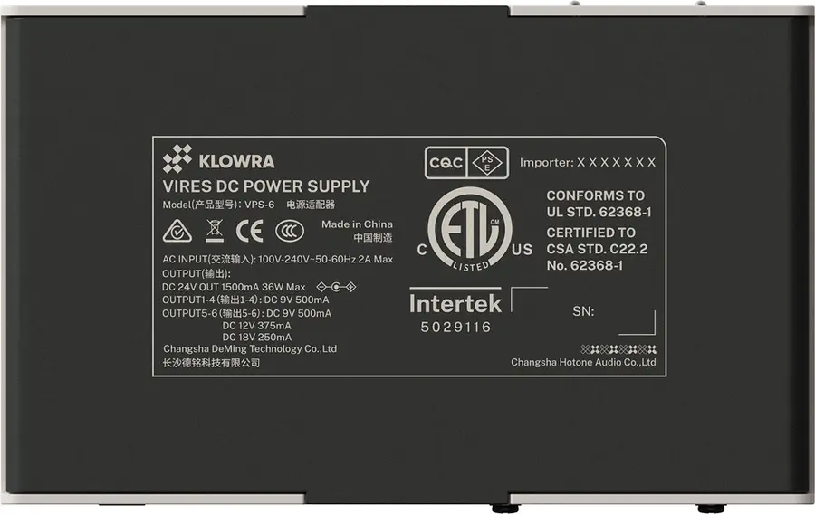 Klowra Vires Effects Pedal Power Supply 