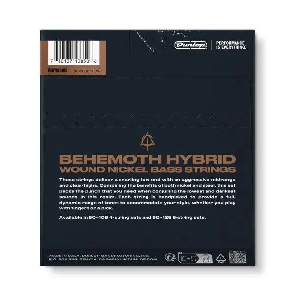 Dunlop BEHYN50105 Behemoth Hybrid Wound (050-105) Nickel Steels 