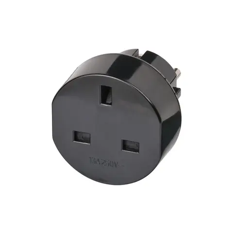KAGU adapter fra UK til Schuko, 13A Sort