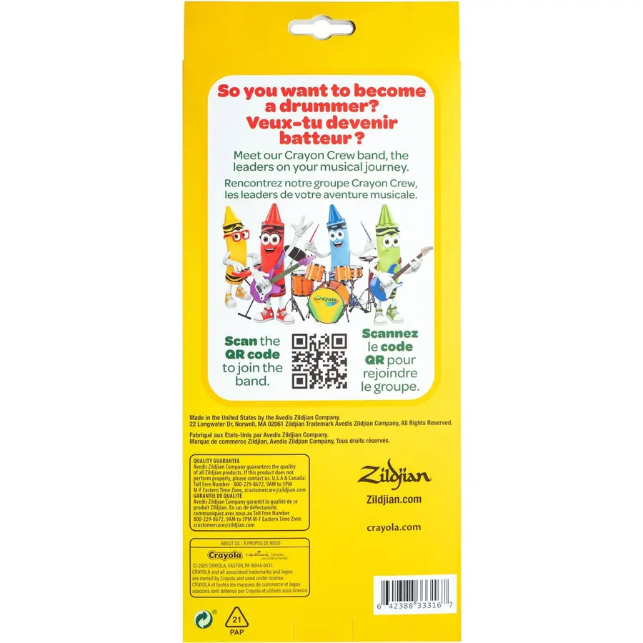 Zildjian Crayola Kids Drumsticks 