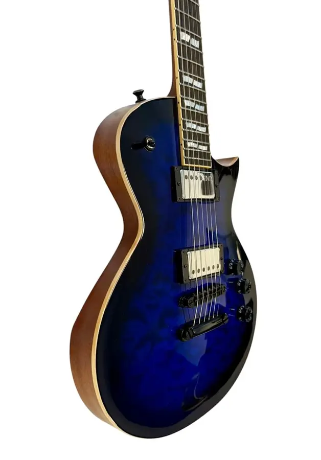 ESP USA ECLIPSE QM DARK BLUE SUNBURST 57/ 66 - Gloss Finish 