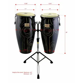 Tycoon Supremo Select Cyclone Series 10"&amp;11" Congas with Double Stand