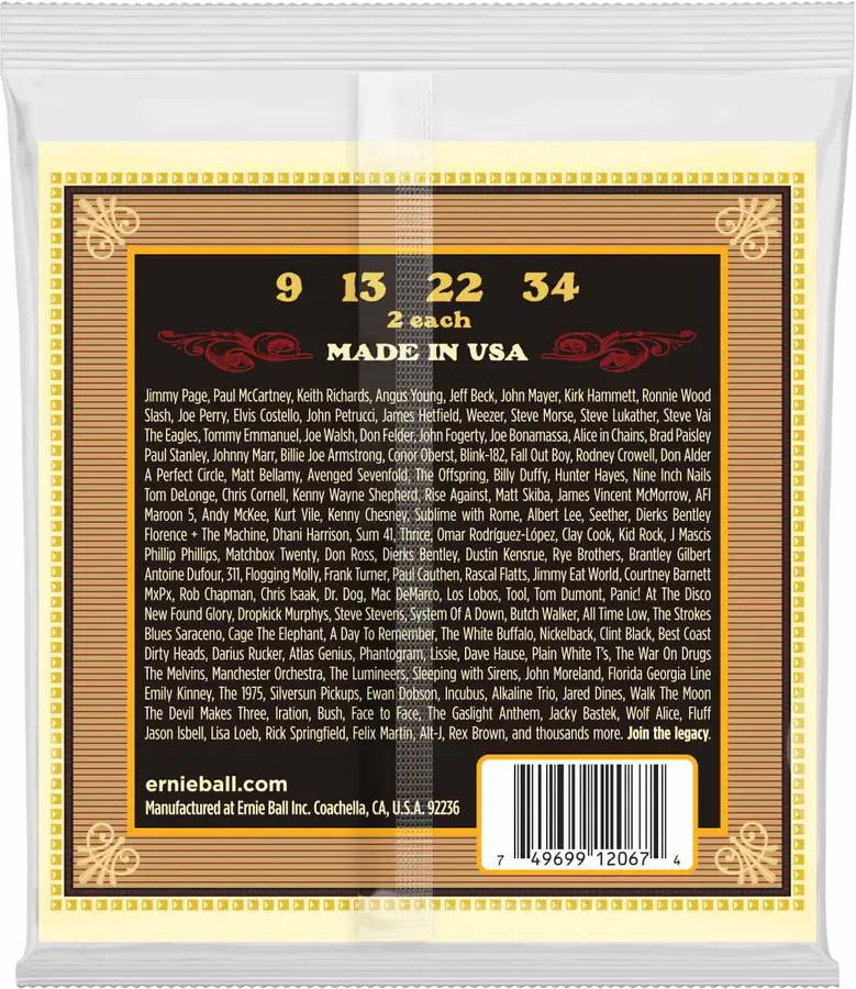 Ernie Ball 2067 Earthwood 80/20 Bronze Mandolin Loop End Lig 